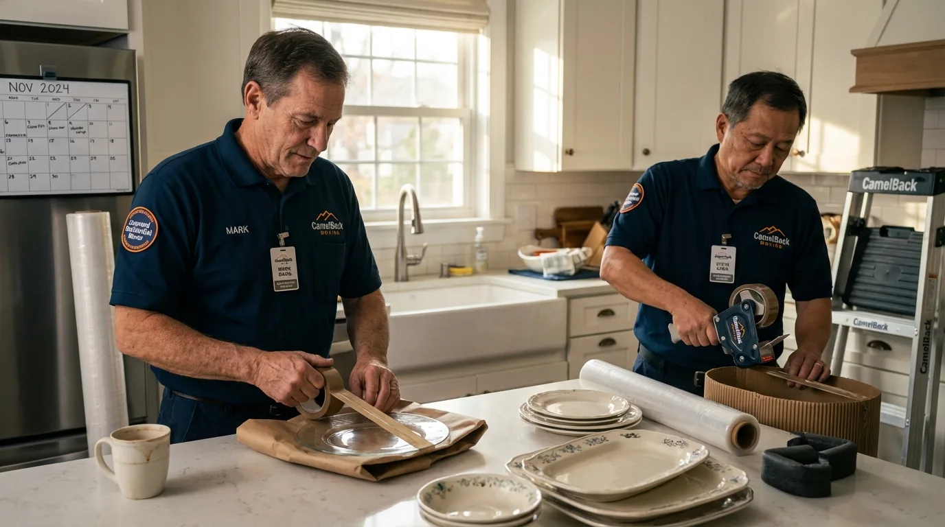 Professional crew packing kitchen dishware in Broadus, MT